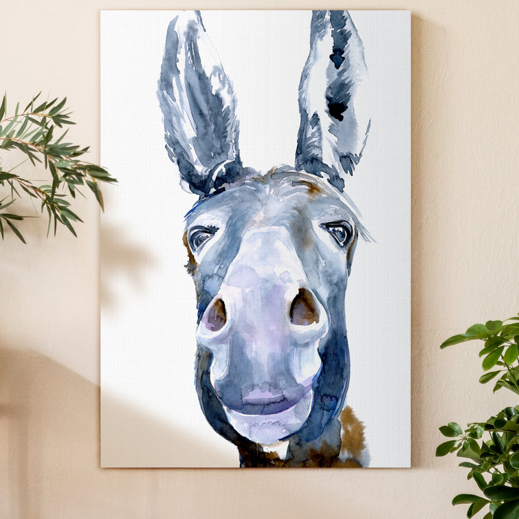 Gracie Oaks Sweet Donkey I Wrapped Canvas Painting & Reviews Wayfair